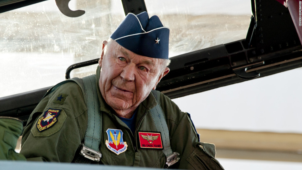 Chuck Yeager retraces history in the sky, breaking the sound barrier --  again - CNN.com